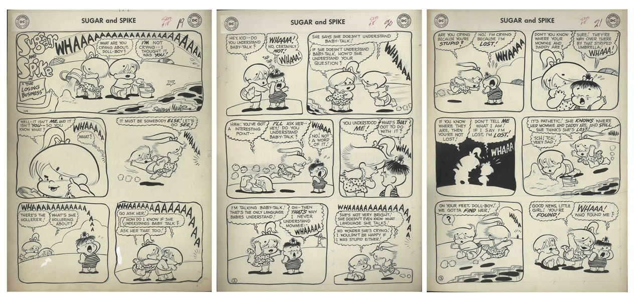 Sheldon Mayer Original Hand-Drawn ''Sugar and Spike'' Comic Book -- Complete Issue of 27 Pages From the September 1958 Issue #18 -- With ''First Crack at Nursery School'' & ''First Dream''